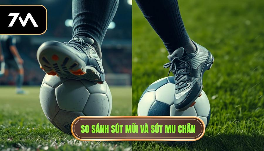So sánh sút mũi và sút mu chân
